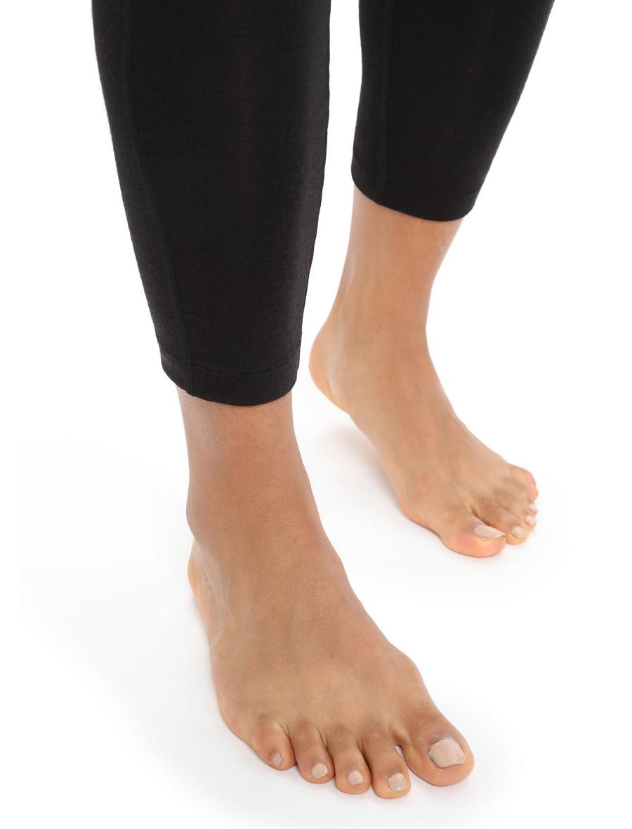 Black Women's Icebreaker Merino Fastray High Rise Running Tights | USA 1510FDNM